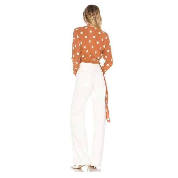 NWT L’ACADEMIE The Lydie Top in Rust & Ivory Dot S - Picture 4 of 6